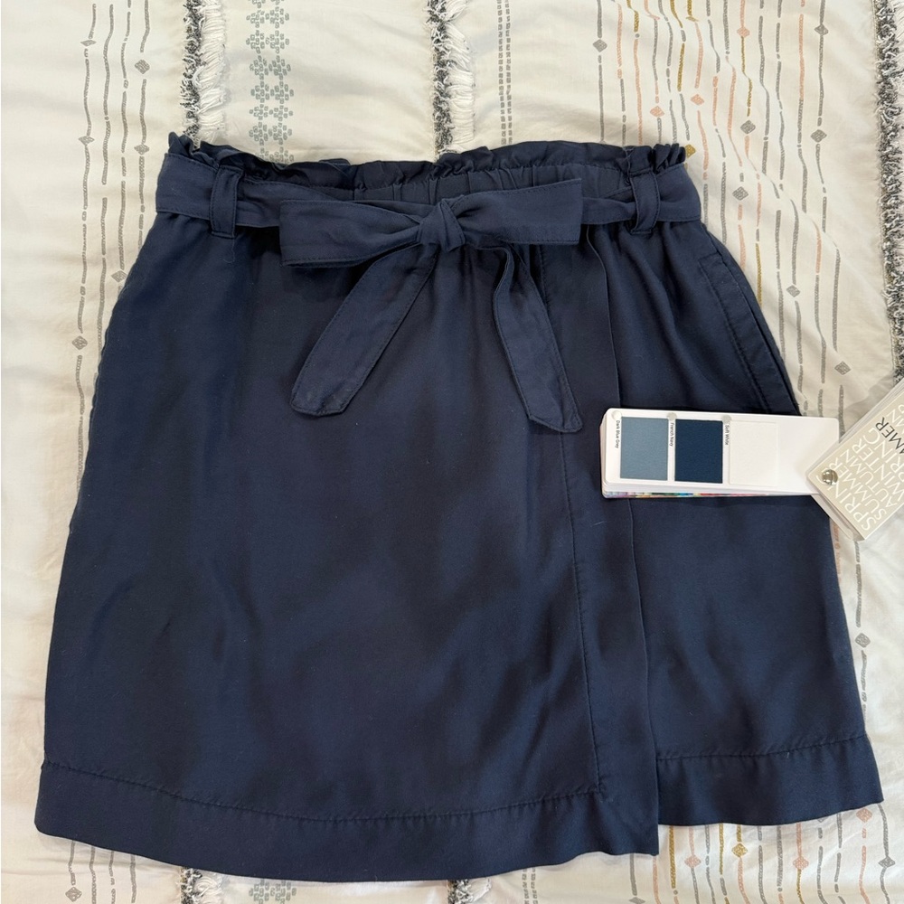 Navy Skirt with tie waist